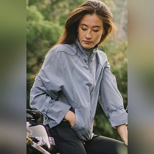 Zyia Active: Gray Drawstring Windbreaker